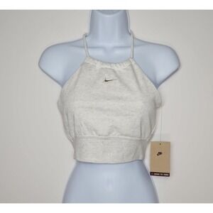Nike Sportswear Womens Gray Cropped Halter Top Size Small NWT